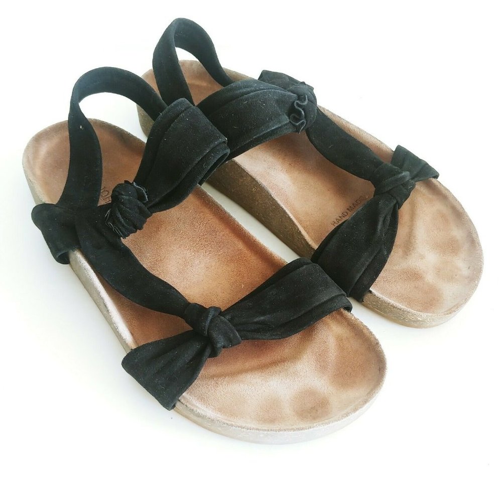 ULLA JOHNSON Cork Suede Leather Slingback Sandals